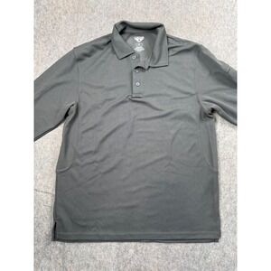 Condor Mens Tactical Long Sleeve Polo Shirt Gray Performance Pique Knit Size M